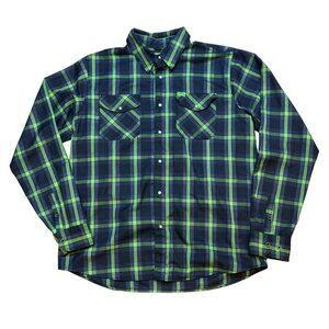 Dixxon Flannel Company Mens 2XT Shifter D-Tech Green Pearl Snap Flannel Shirt